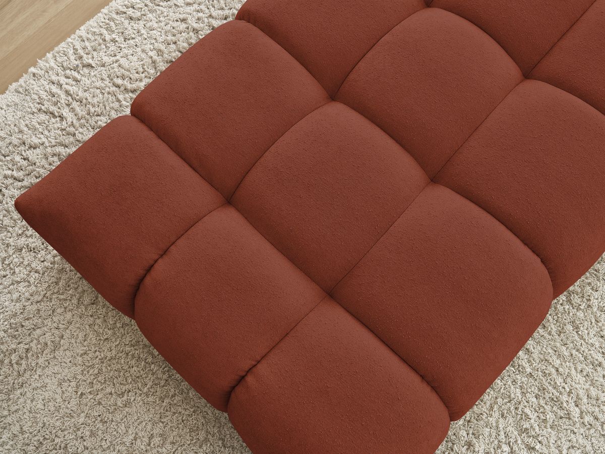 Canapé d'angle fixe EVEREST tissu chiné - Orange - Angle droit - 10 coussins