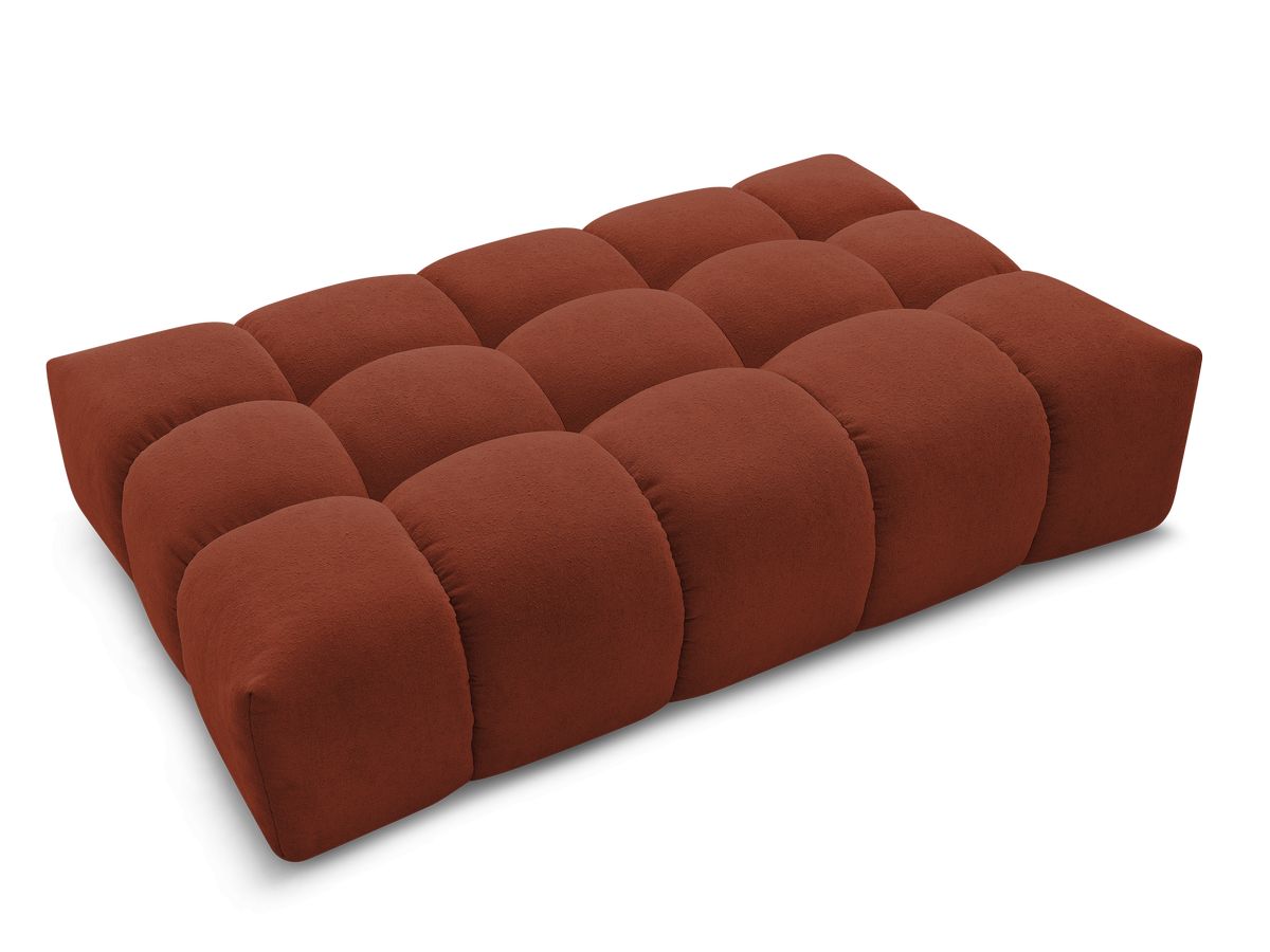 Canapé d'angle fixe EVEREST tissu chiné - Orange - Angle droit - 10 coussins