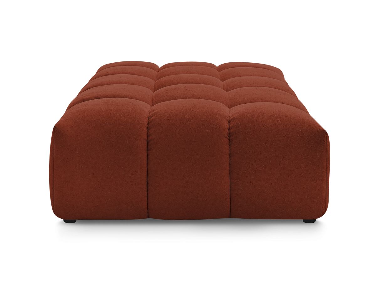 Canapé d'angle fixe EVEREST tissu chiné - Orange - Angle droit - 10 coussins