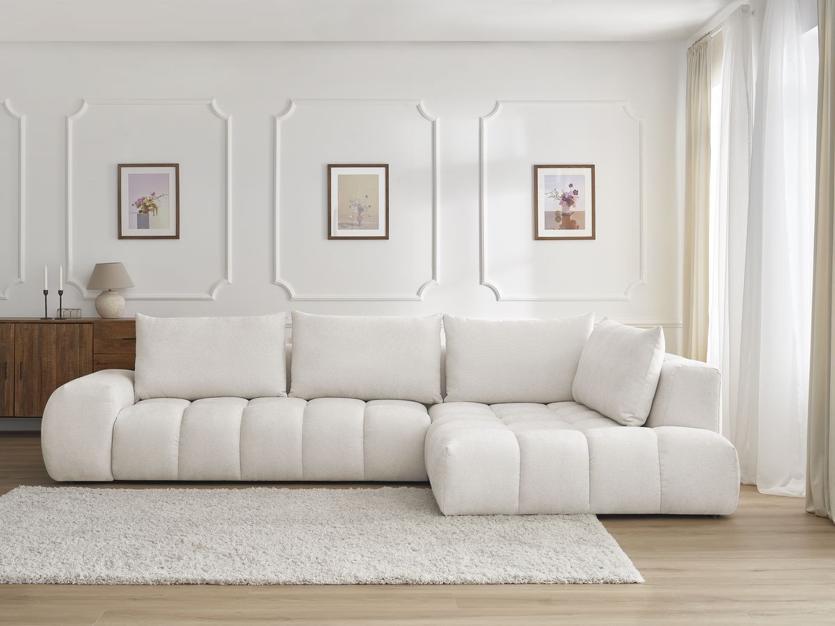 Canapé d'angle EVEREST texturé blanc — vue 5