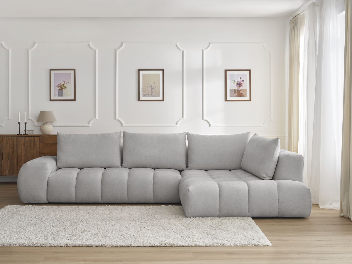 Canapé d'angle EVEREST texturé gris clair — vue 5