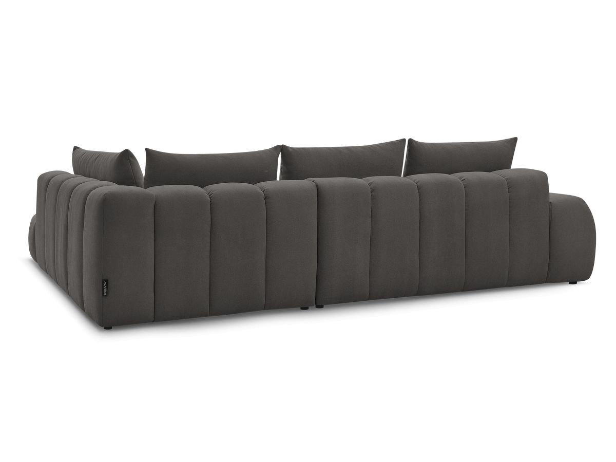 Canapé d'angle fixe EVEREST tissu texturé avec pouf