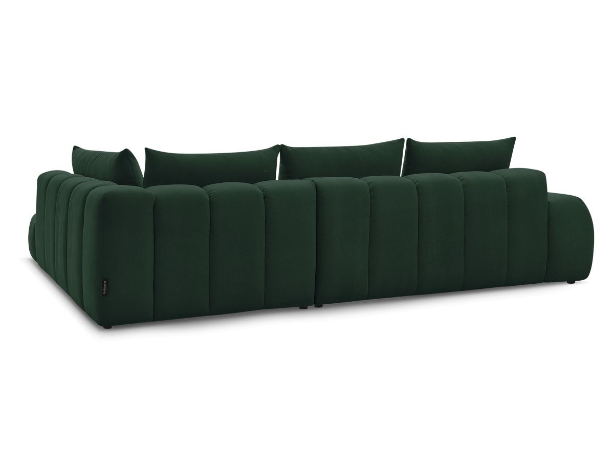 Canapé d'angle fixe EVEREST tissu texturé avec pouf