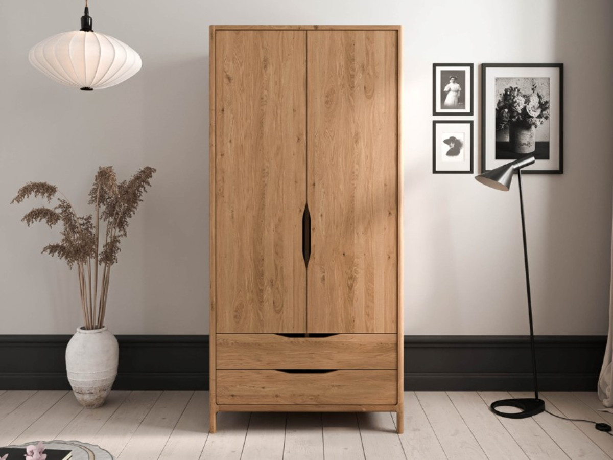 Armoire SOLENE 95 cm 2 portes 2 tiroirs