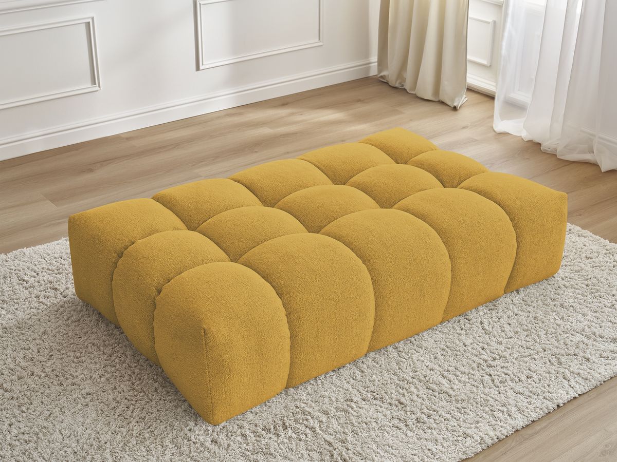 Canapé d'angle fixe EVEREST tissu chiné - Orange - Angle droit - 10 coussins