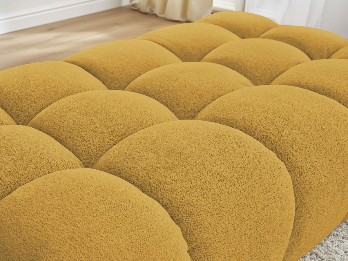 Canapé d'angle fixe EVEREST tissu chiné - Orange - Angle droit - 10 coussins