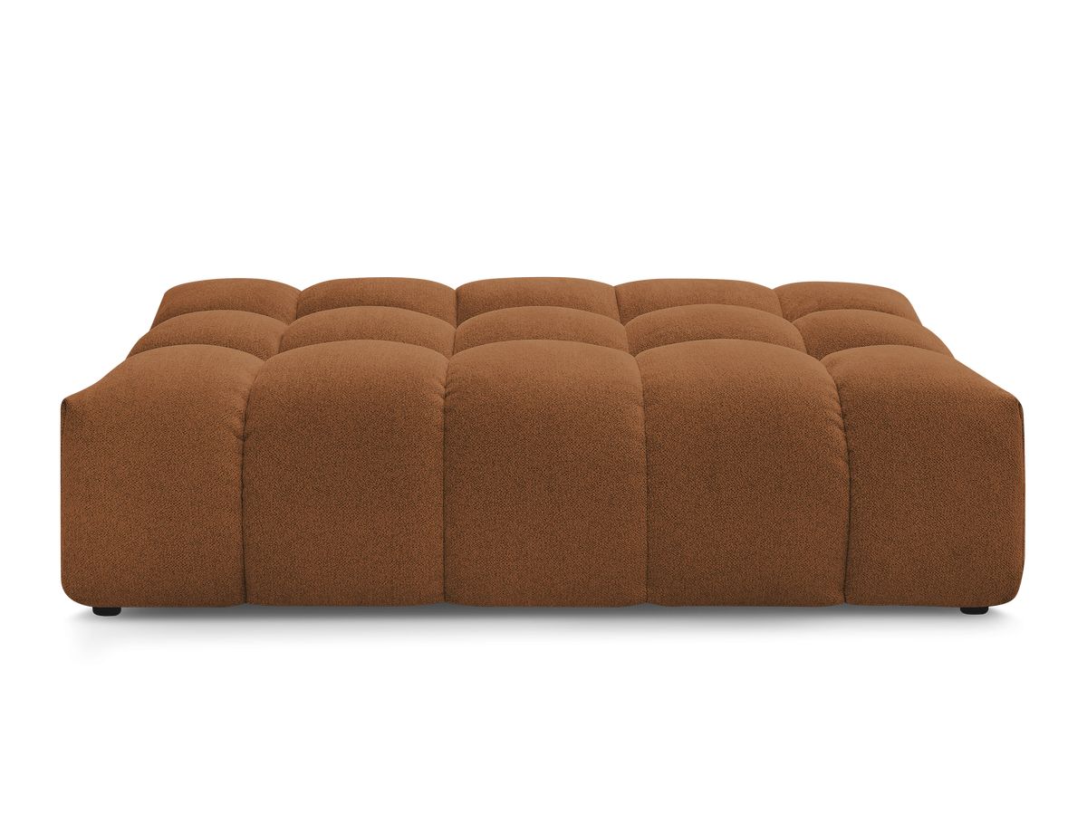Canapé d'angle fixe EVEREST tissu chiné - Orange - Angle droit - 10 coussins