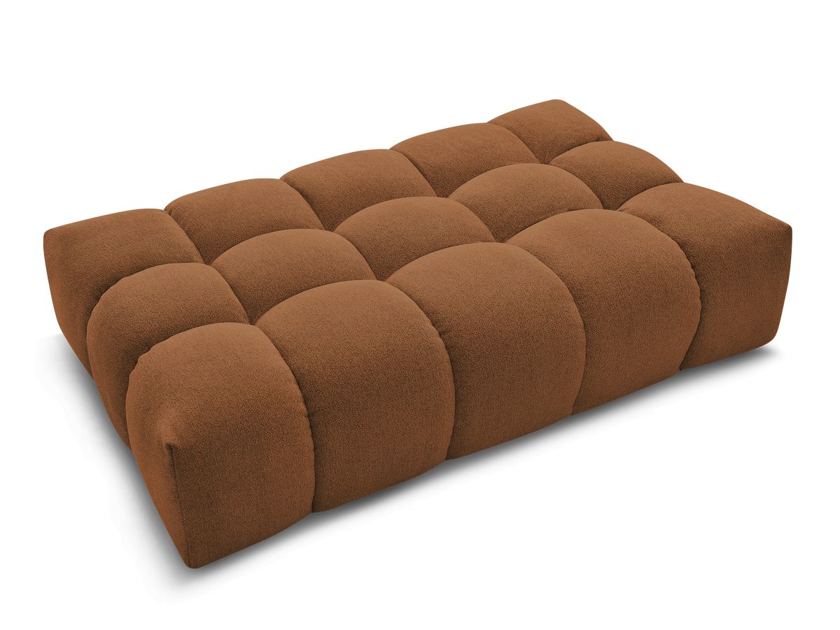 Canapé d'angle fixe EVEREST tissu chiné - Orange - Angle droit - 10 coussins