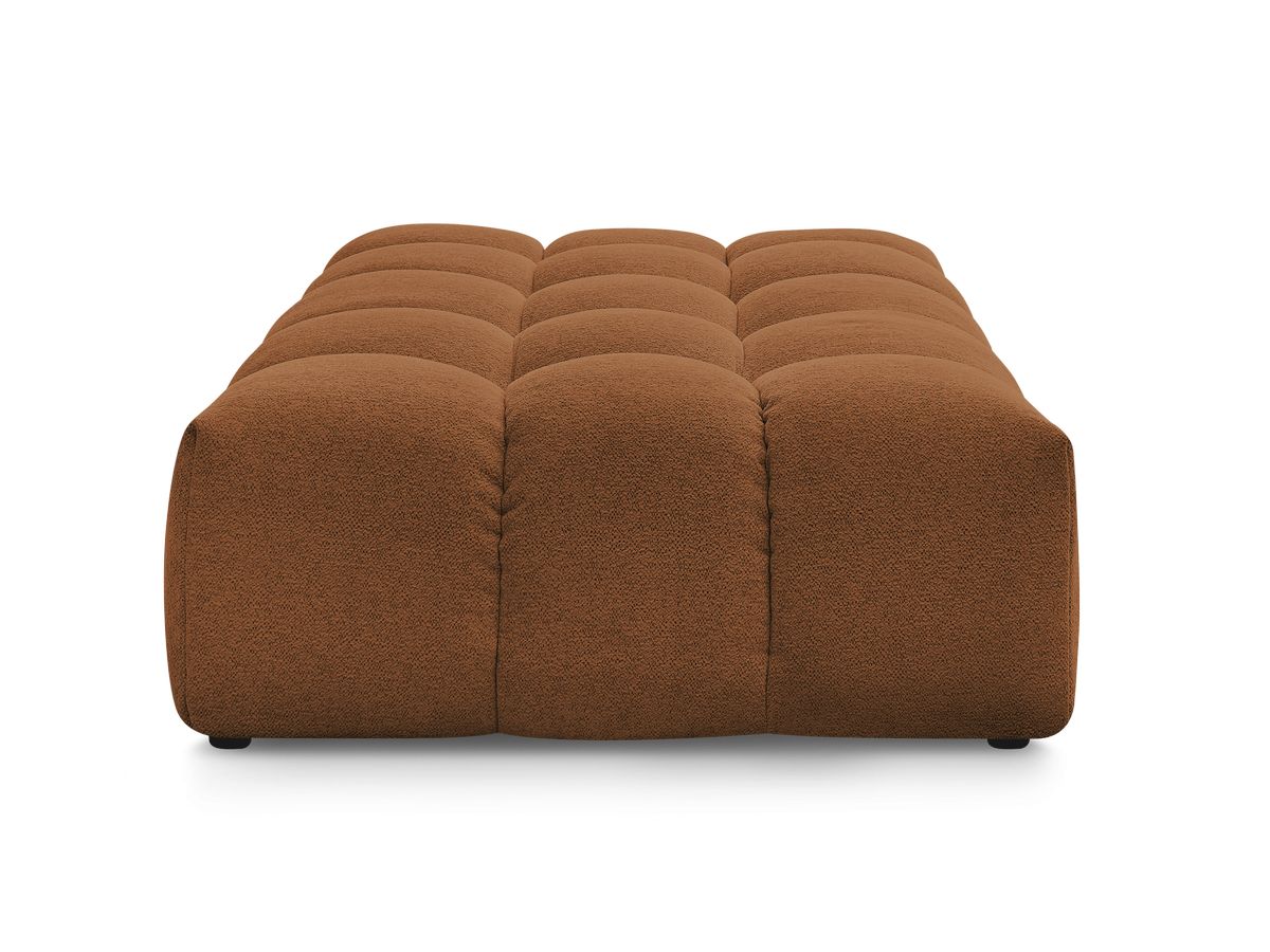 Canapé d'angle fixe EVEREST tissu chiné - Orange - Angle droit - 10 coussins