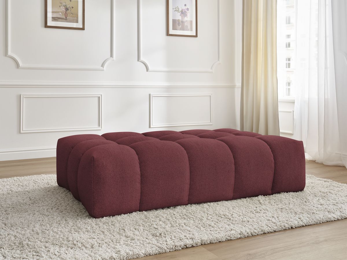 Canapé d'angle fixe EVEREST tissu chiné - Orange - Angle droit - 10 coussins