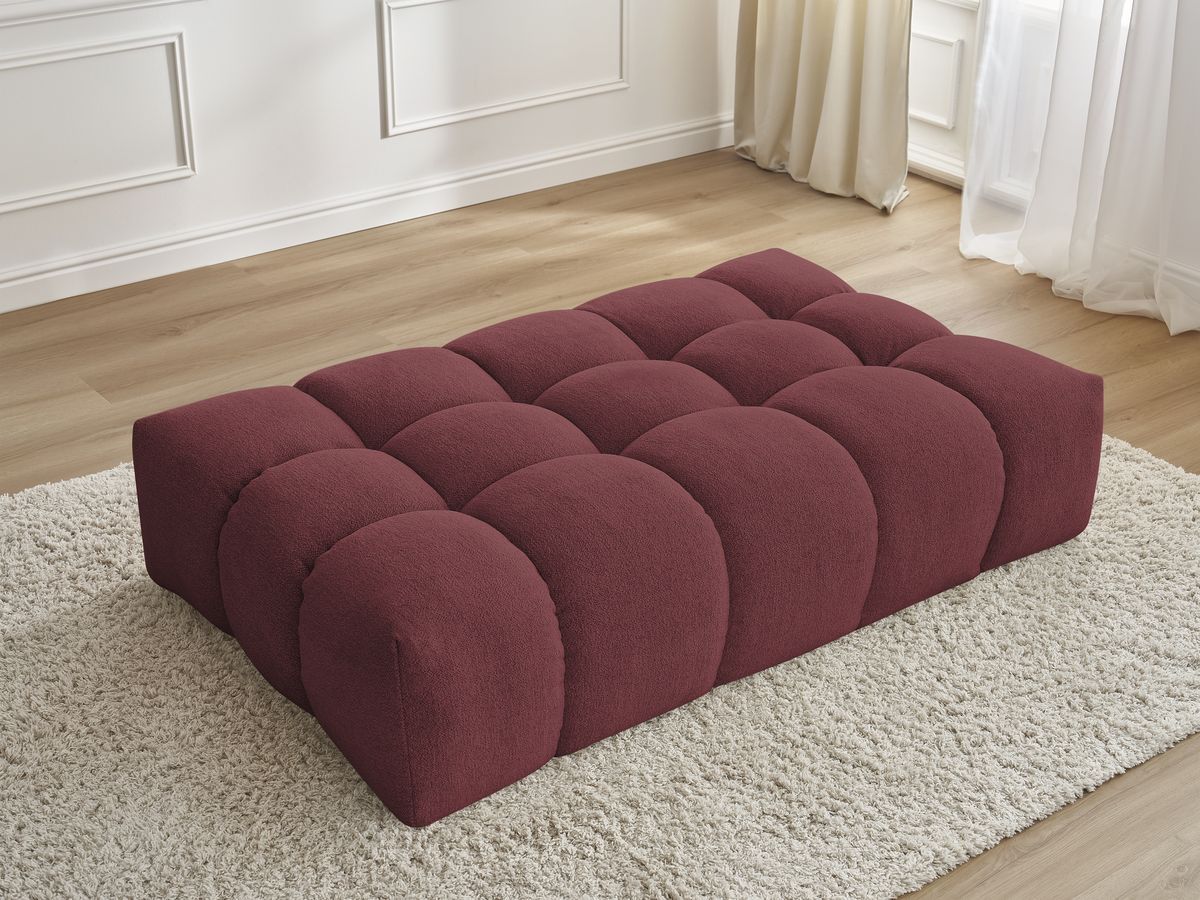 Canapé d'angle fixe EVEREST tissu chiné - Orange - Angle droit - 10 coussins
