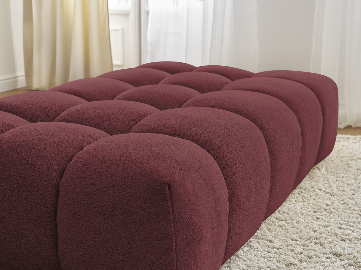 Canapé d'angle fixe EVEREST tissu chiné - Orange - Angle droit - 10 coussins