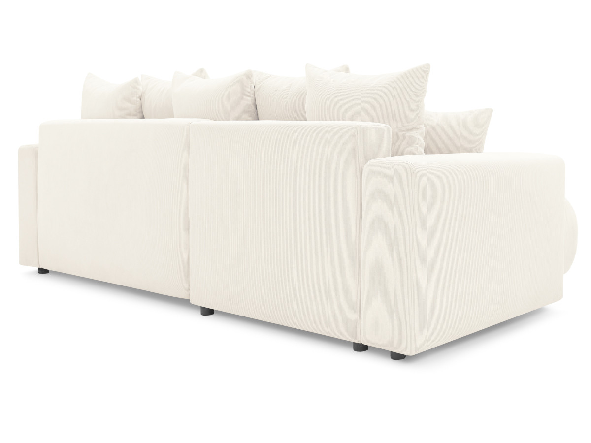 Canapé d'angle fixe EVEREST tissu chiné - Orange - Angle droit - 10 coussins