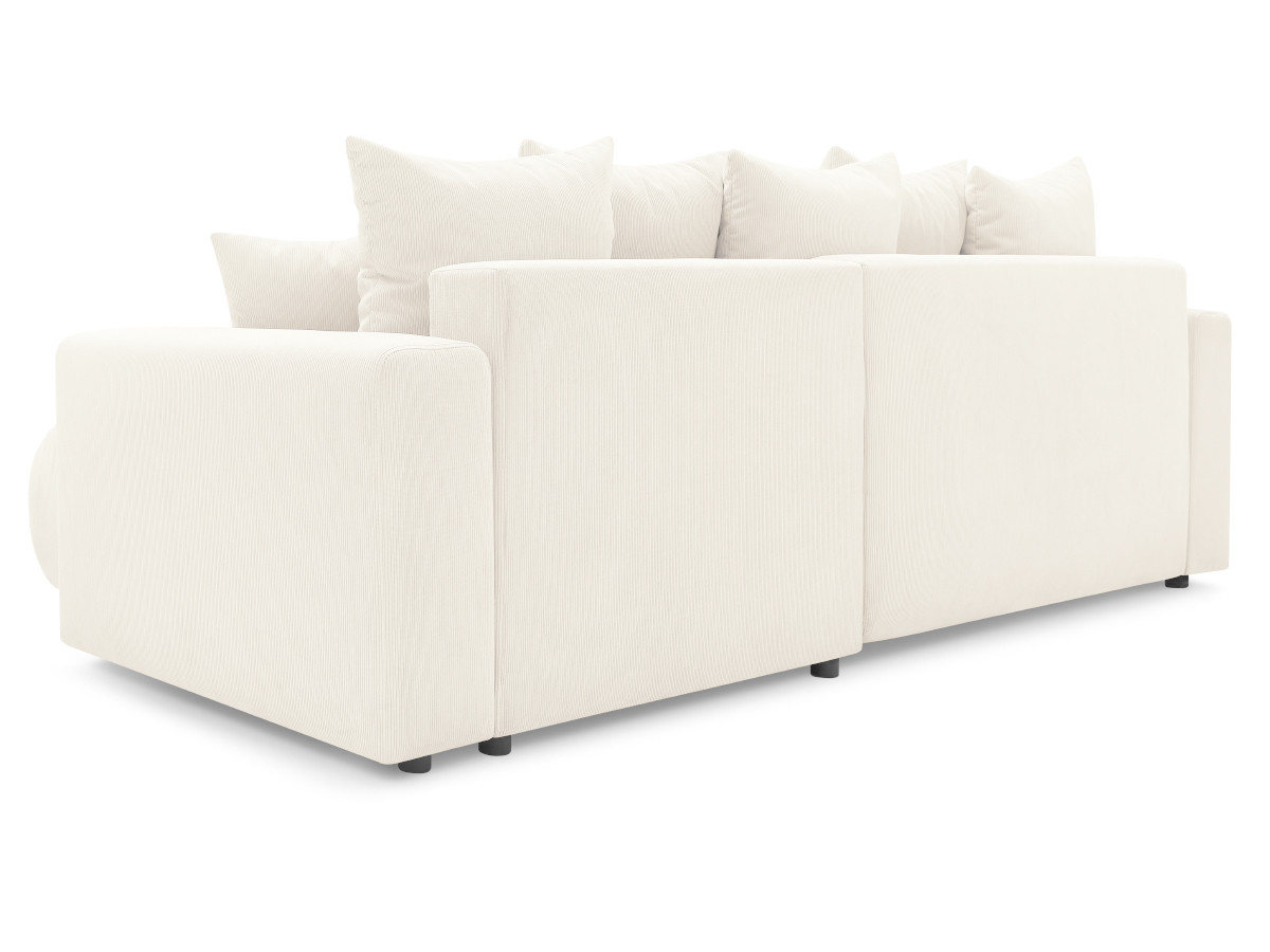 Canapé d'angle fixe EVEREST tissu chiné - Orange - Angle droit - 10 coussins