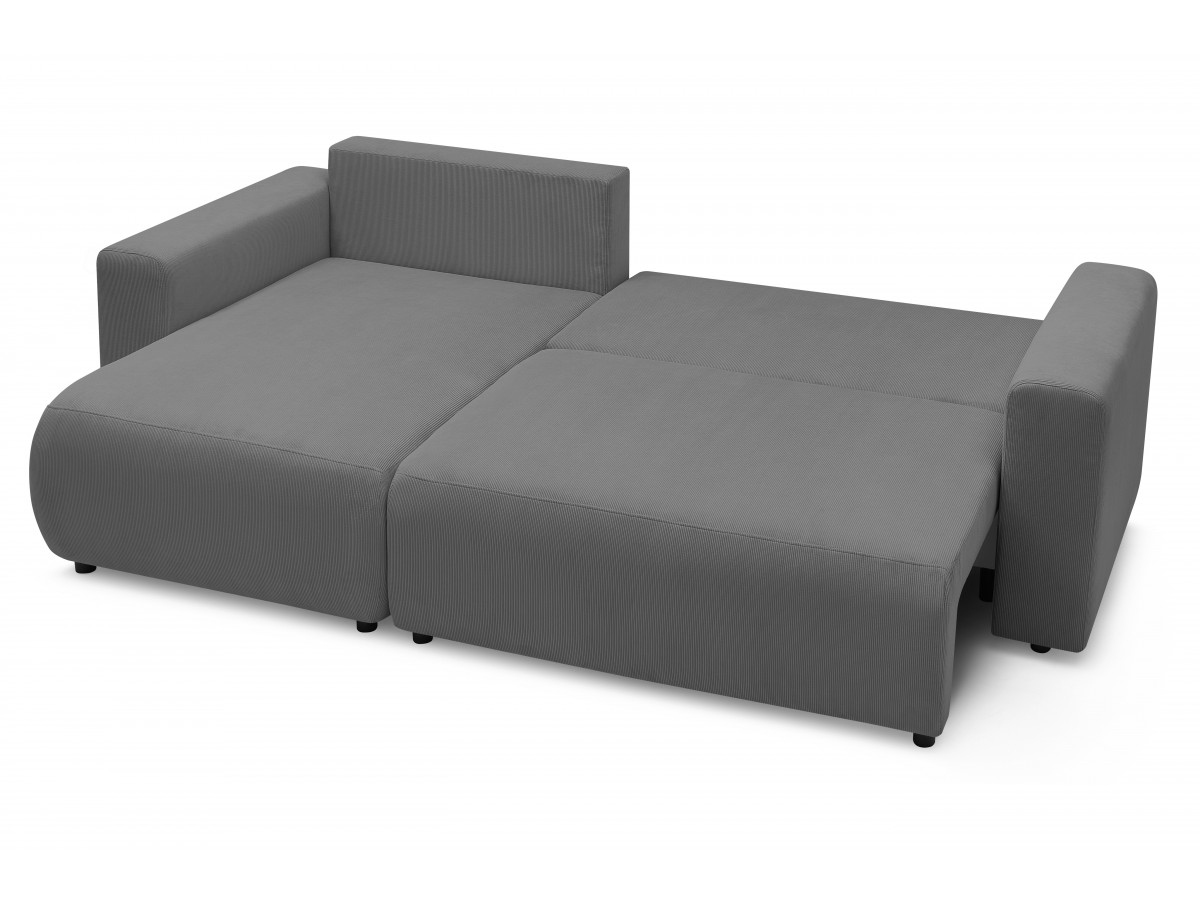 Canapé d'angle réversible convertible coffre ENVY velours côtelé