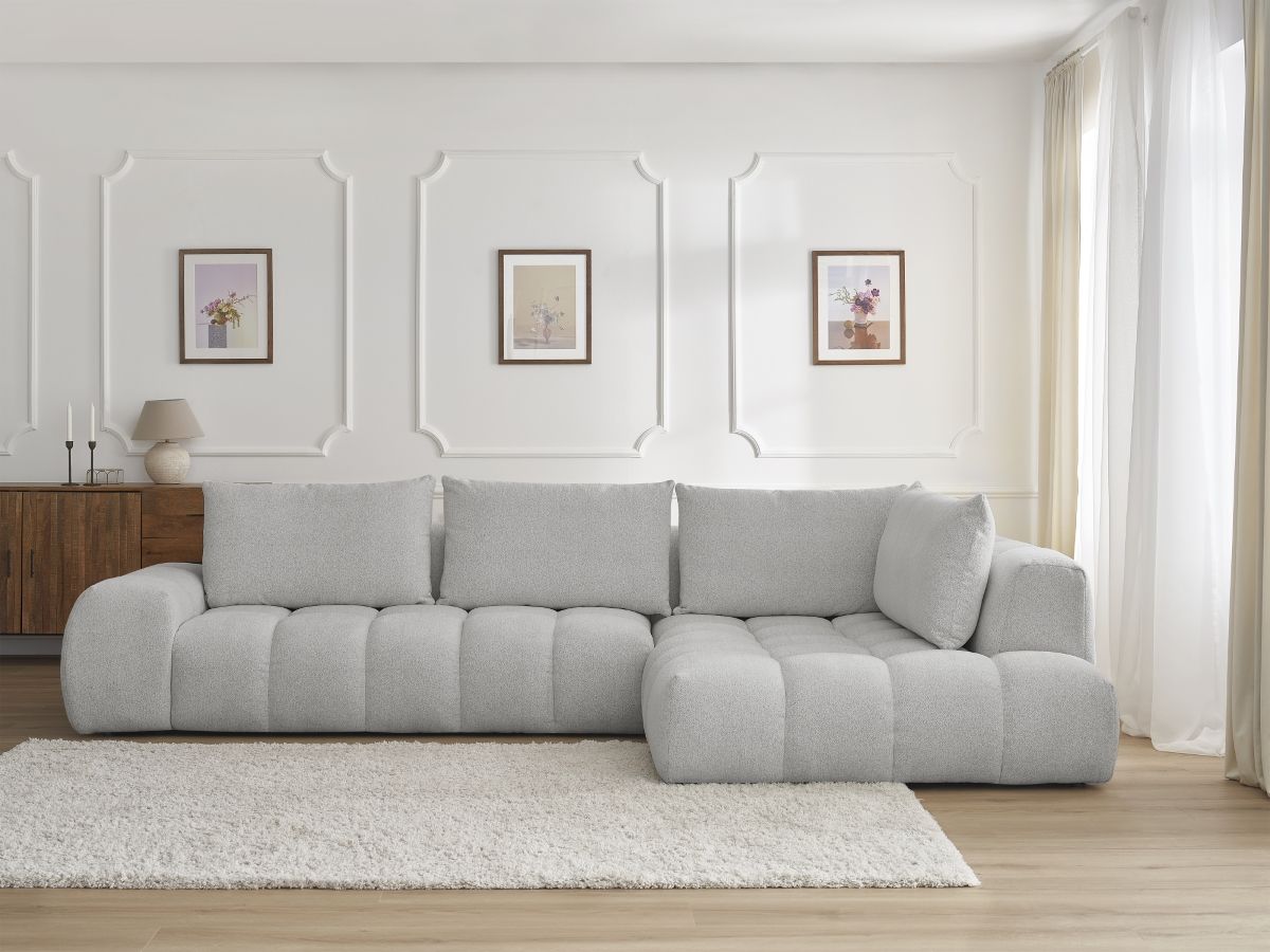 Canapé d'angle EVEREST chiné gris clair — vue 5