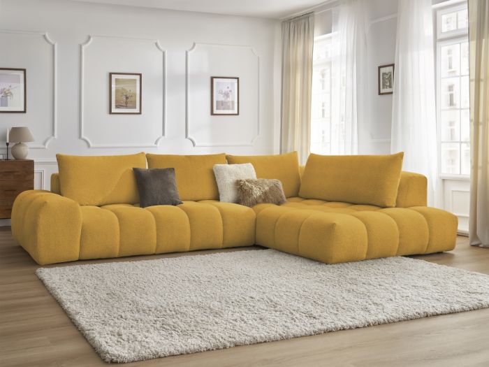 Canapé d'angle fixe EVEREST tissu chiné