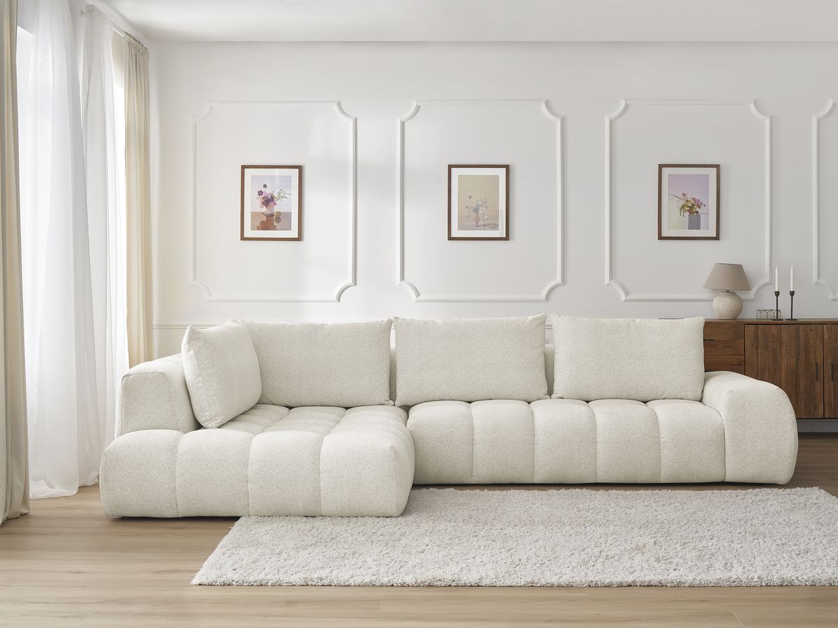 Canapé d'angle EVEREST chiné blanc — vue 5
