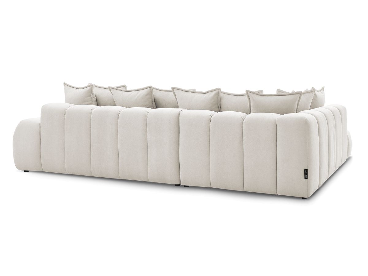 Canapé d'angle fixe EVEREST tissu texturé avec pouf