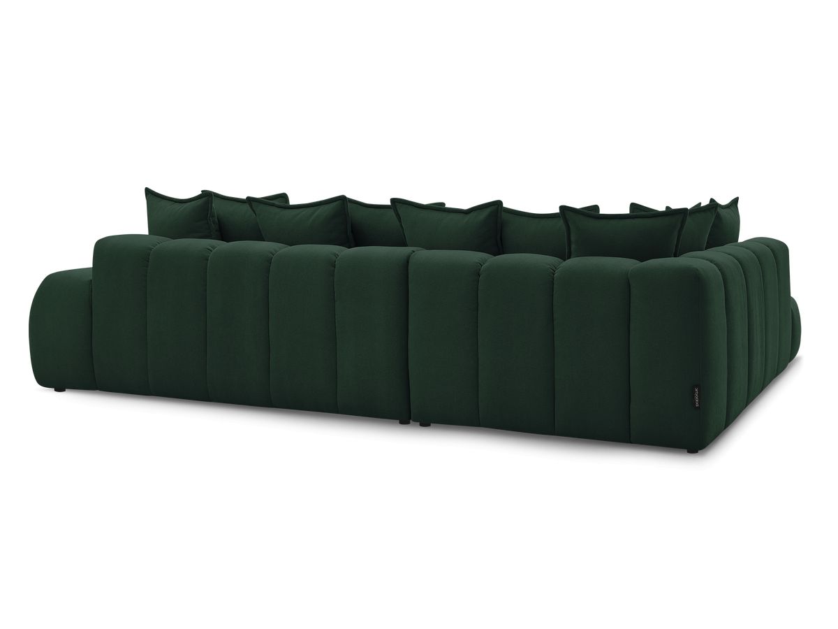 Canapé d'angle fixe EVEREST tissu texturé avec pouf