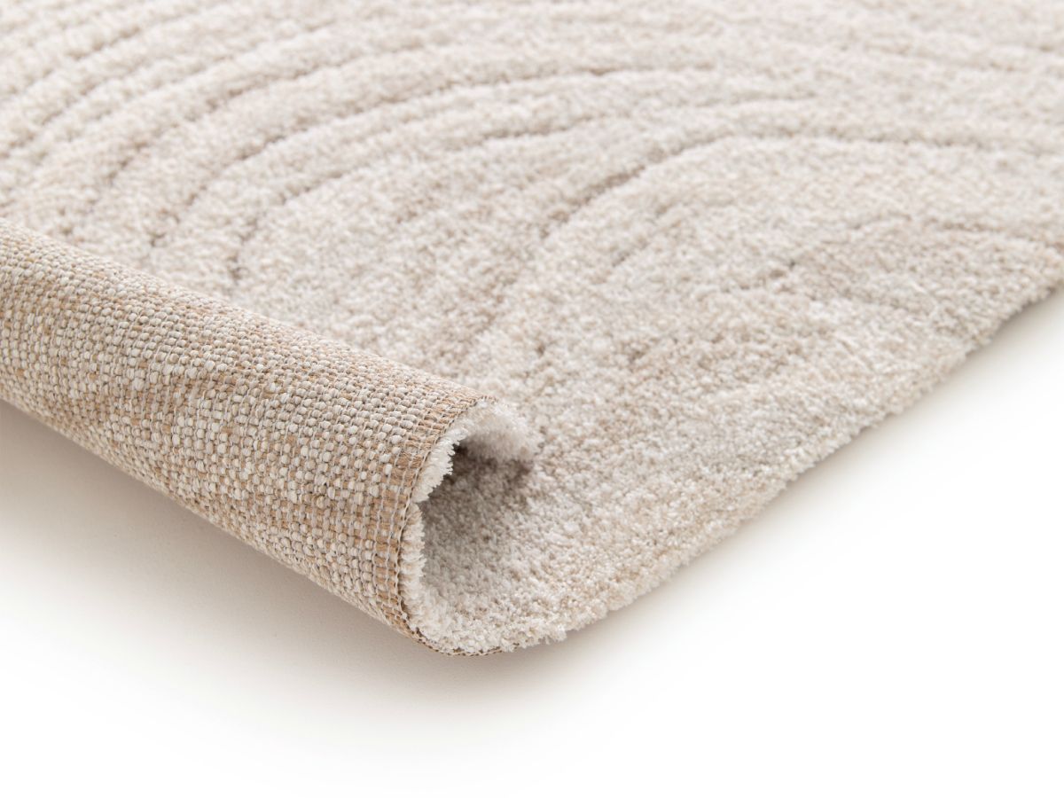 Tapis poils long LOVINA motif abstrait beige — vue 5