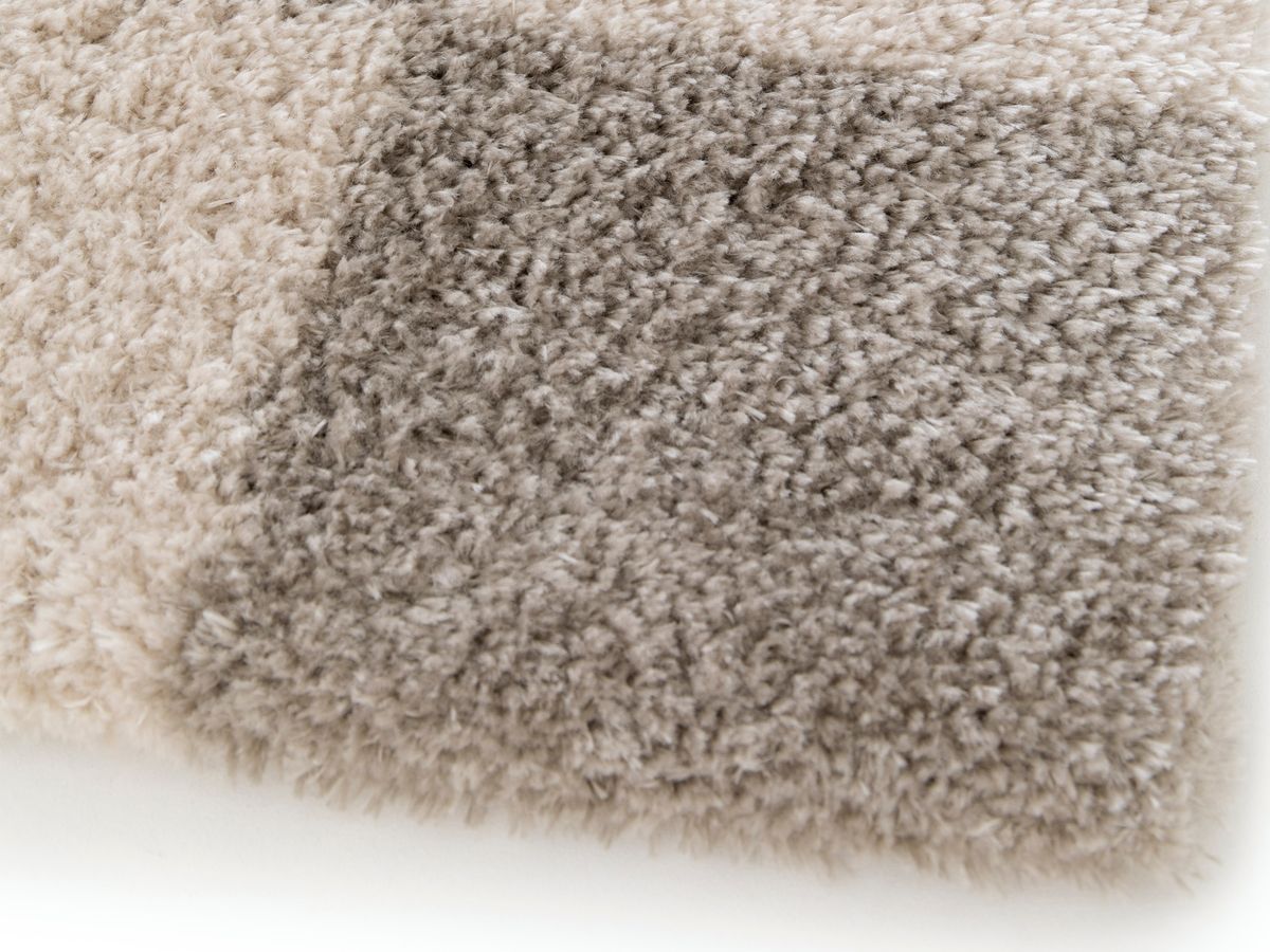 Tapis poils long BLITZ motif géométrique taupe — vue 6
