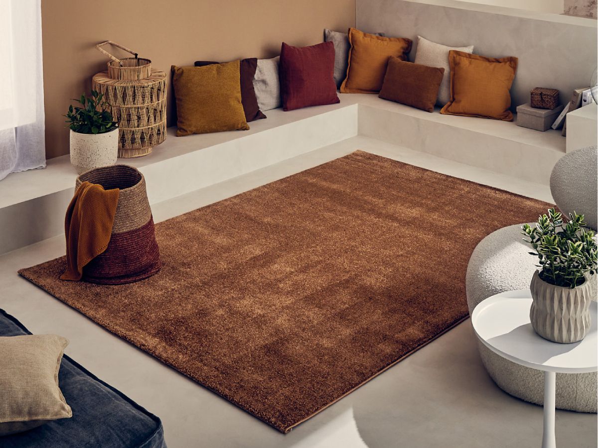 LAORA effen kortpolig vloerkleed