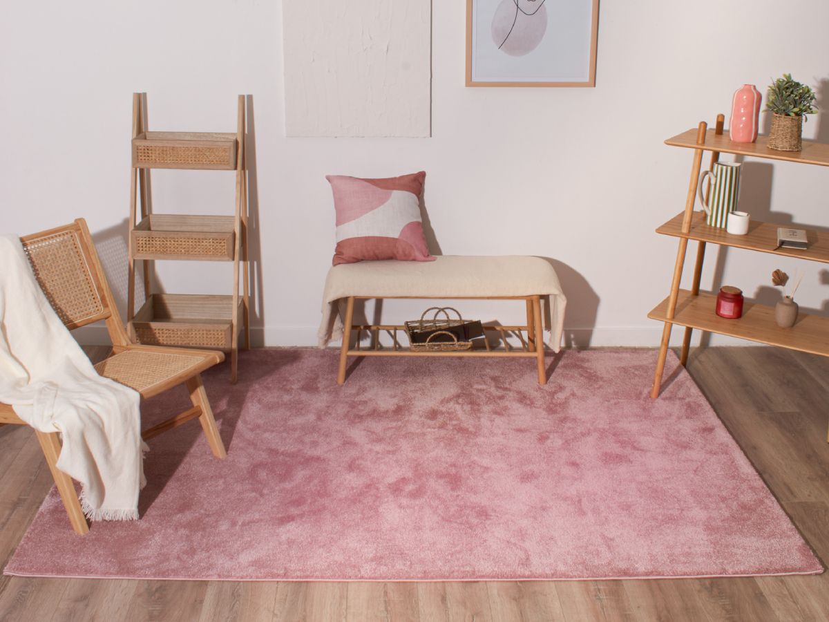 LAORA effen laagpolig tapijt