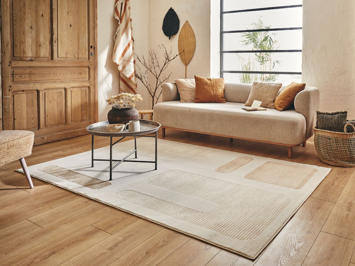 NAOMIE kortpolig vloerkleed met geometrisch patroon