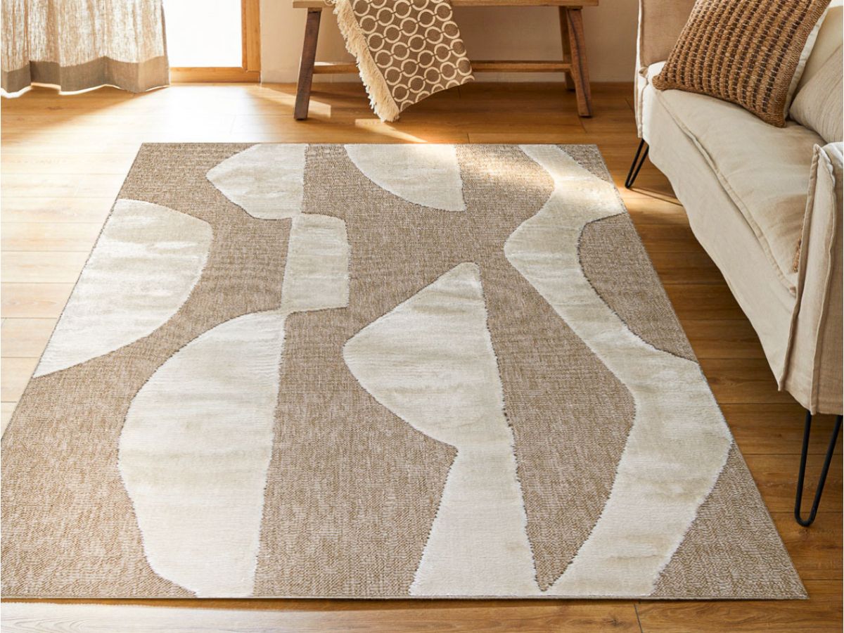 EDNA laagpolig vloerkleed met abstract patroon