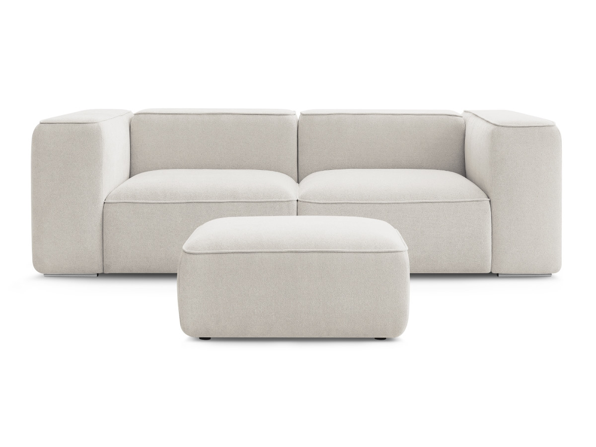 Canapé droit fixe 2 places ZEPHYR avec pouf