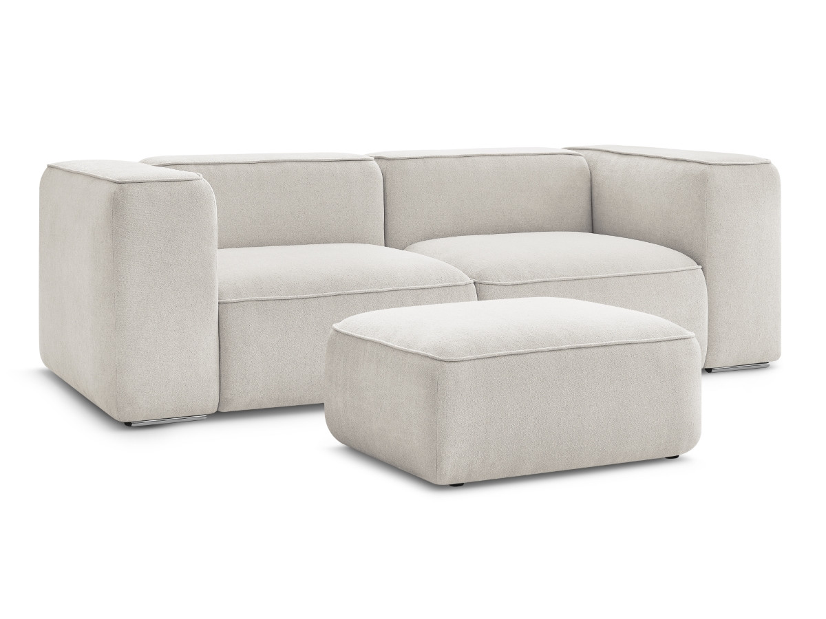Canapé droit fixe 2 places ZEPHYR avec pouf