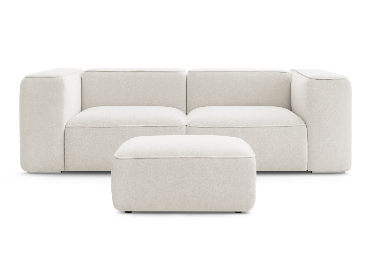 Canapé droit fixe 2 places ZEPHYR avec pouf