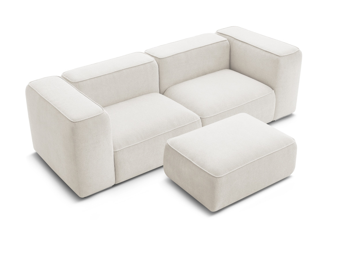 Canapé droit fixe 2 places ZEPHYR avec pouf