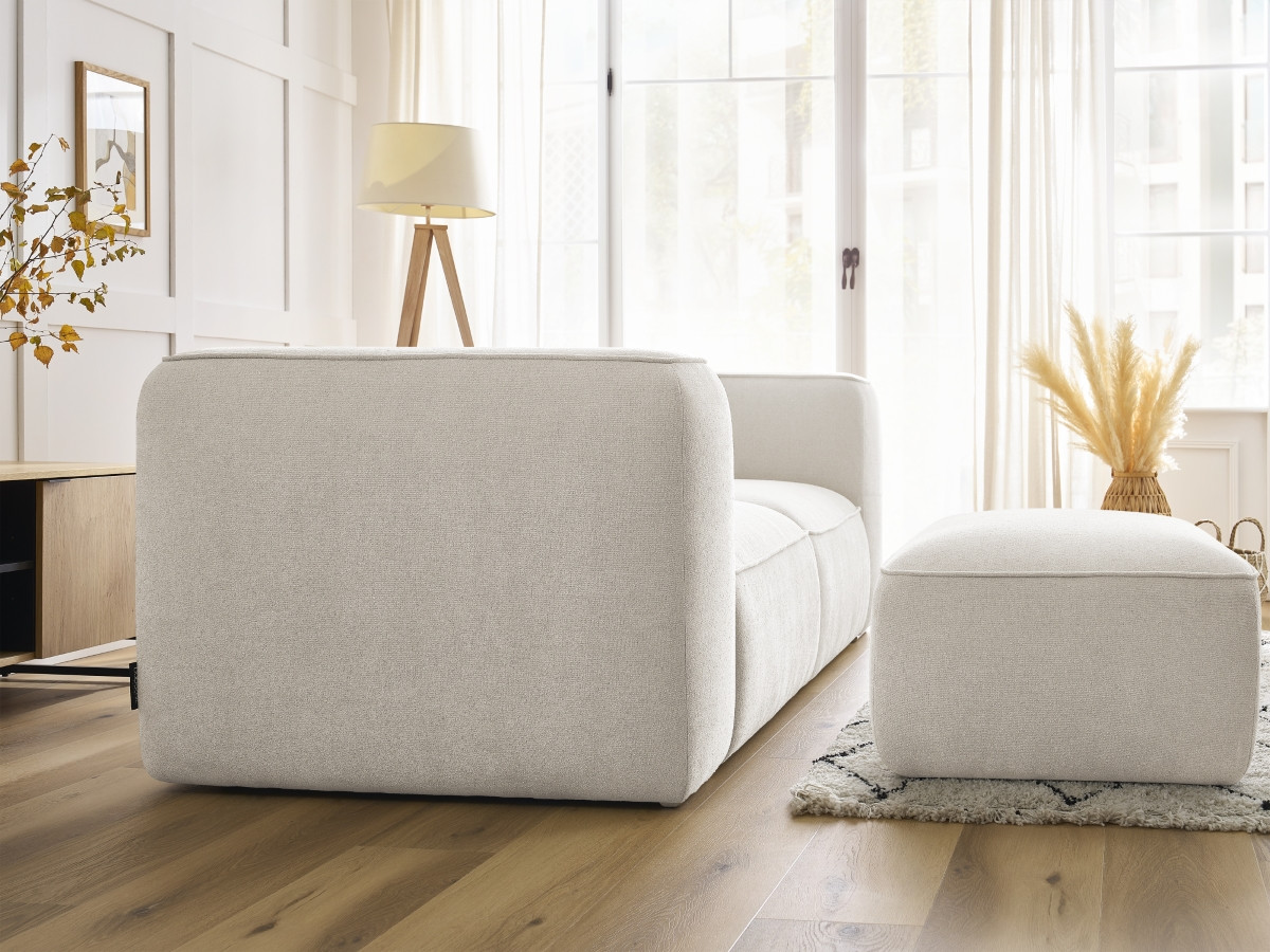Canapé droit fixe 2 places ZEPHYR avec pouf