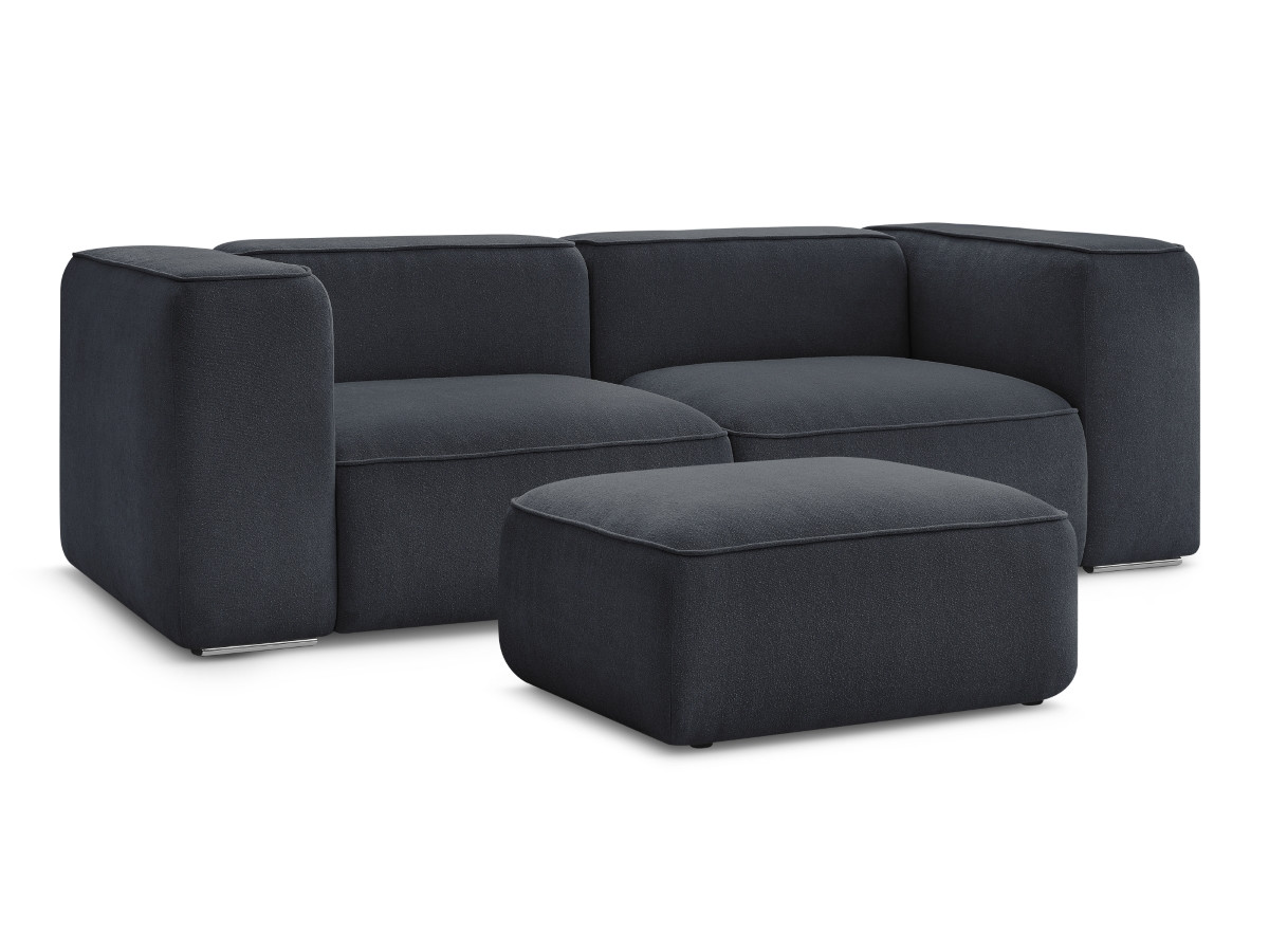 Canapé droit fixe 2 places ZEPHYR avec pouf