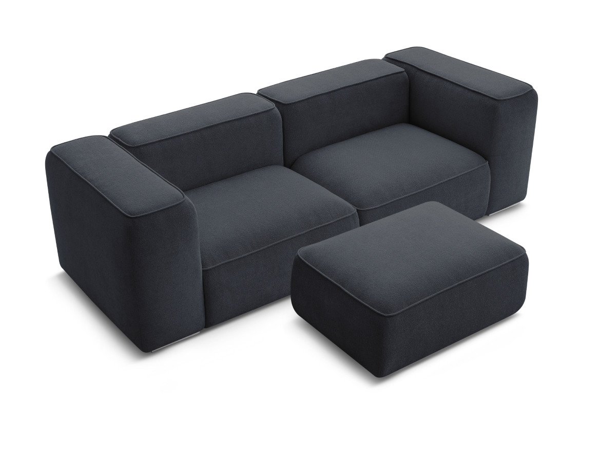 Canapé droit fixe 2 places ZEPHYR avec pouf