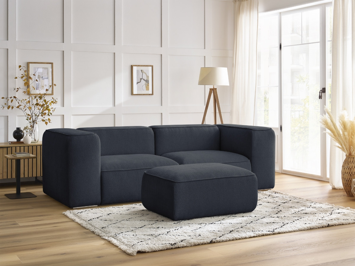 Canapé droit fixe 2 places ZEPHYR avec pouf