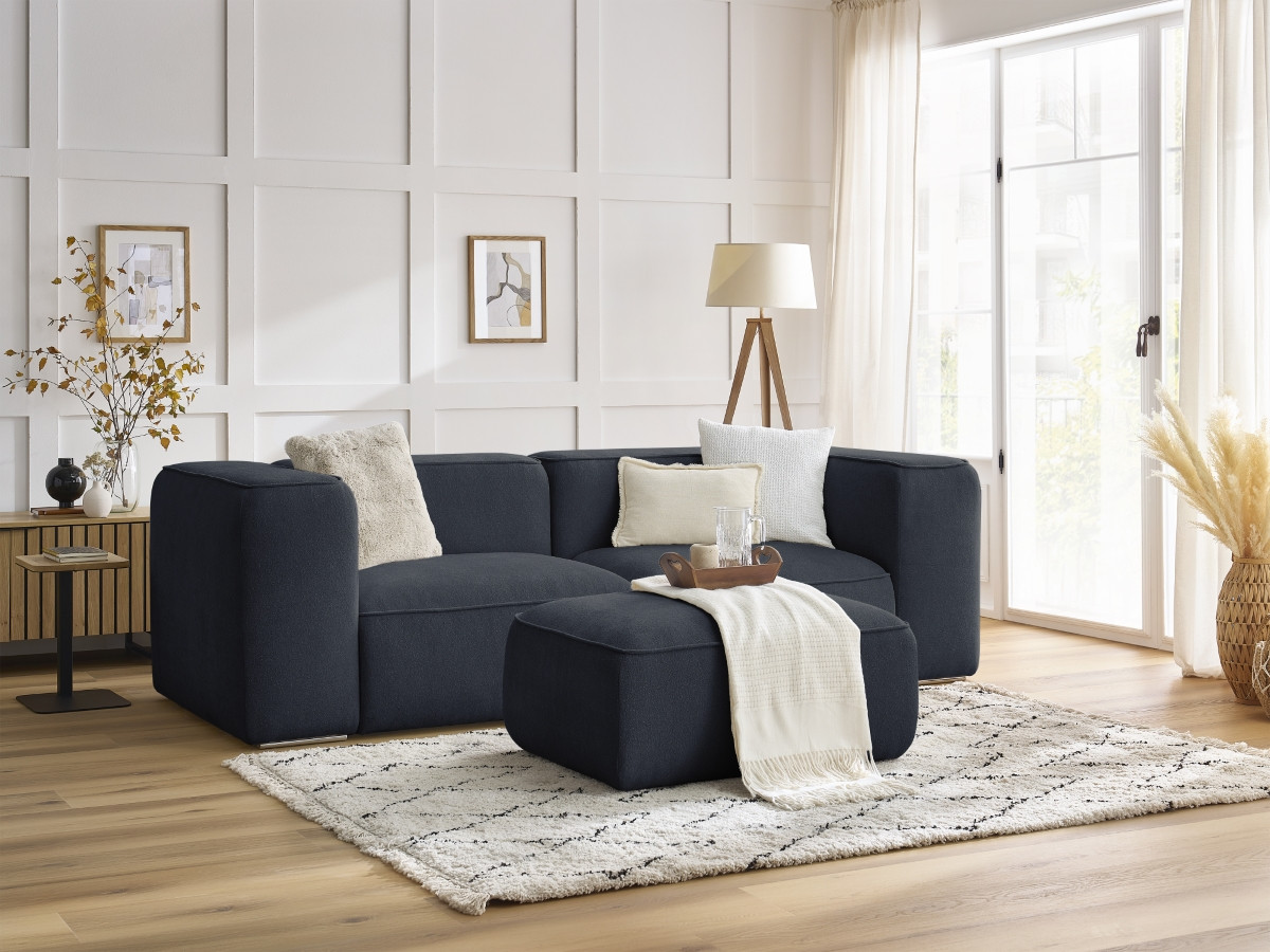 Canapé droit fixe 2 places ZEPHYR avec pouf