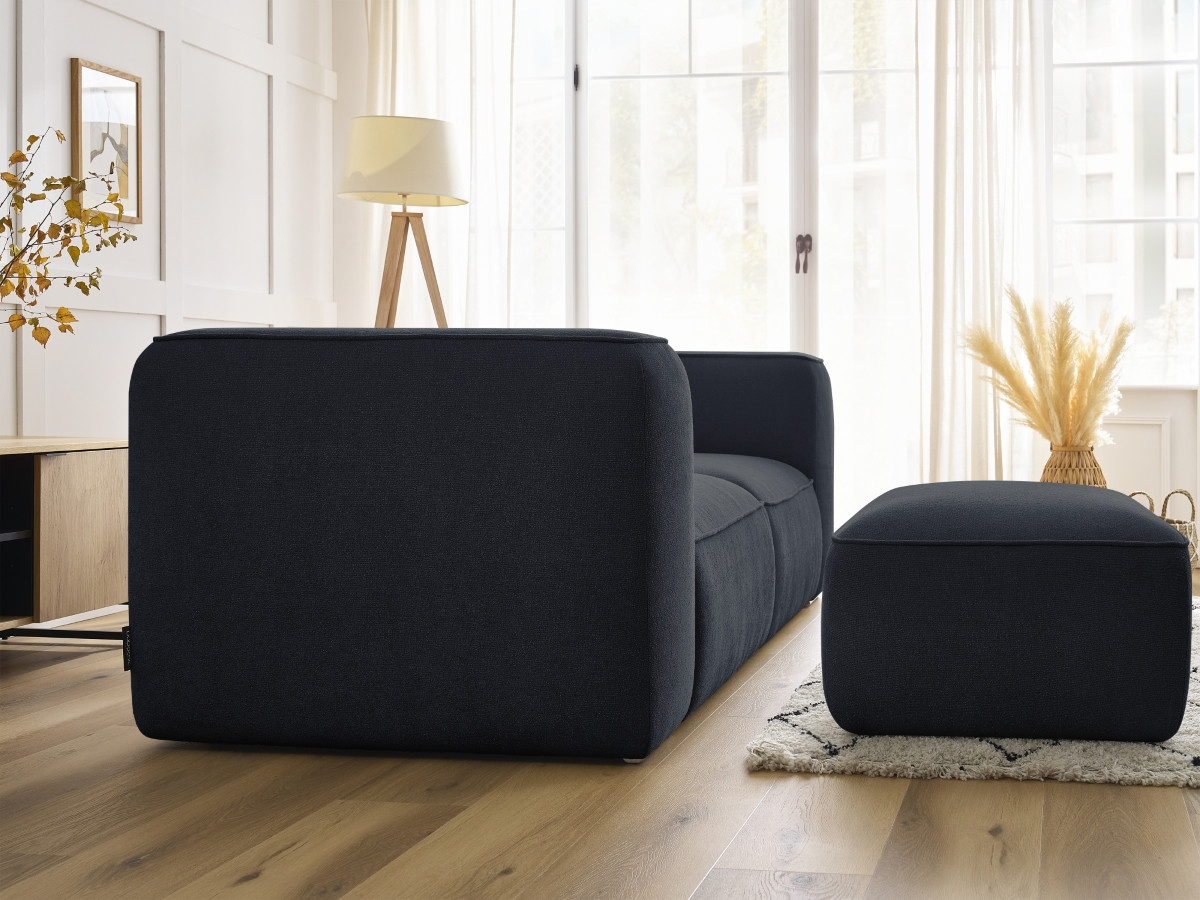Canapé droit fixe 2 places ZEPHYR avec pouf