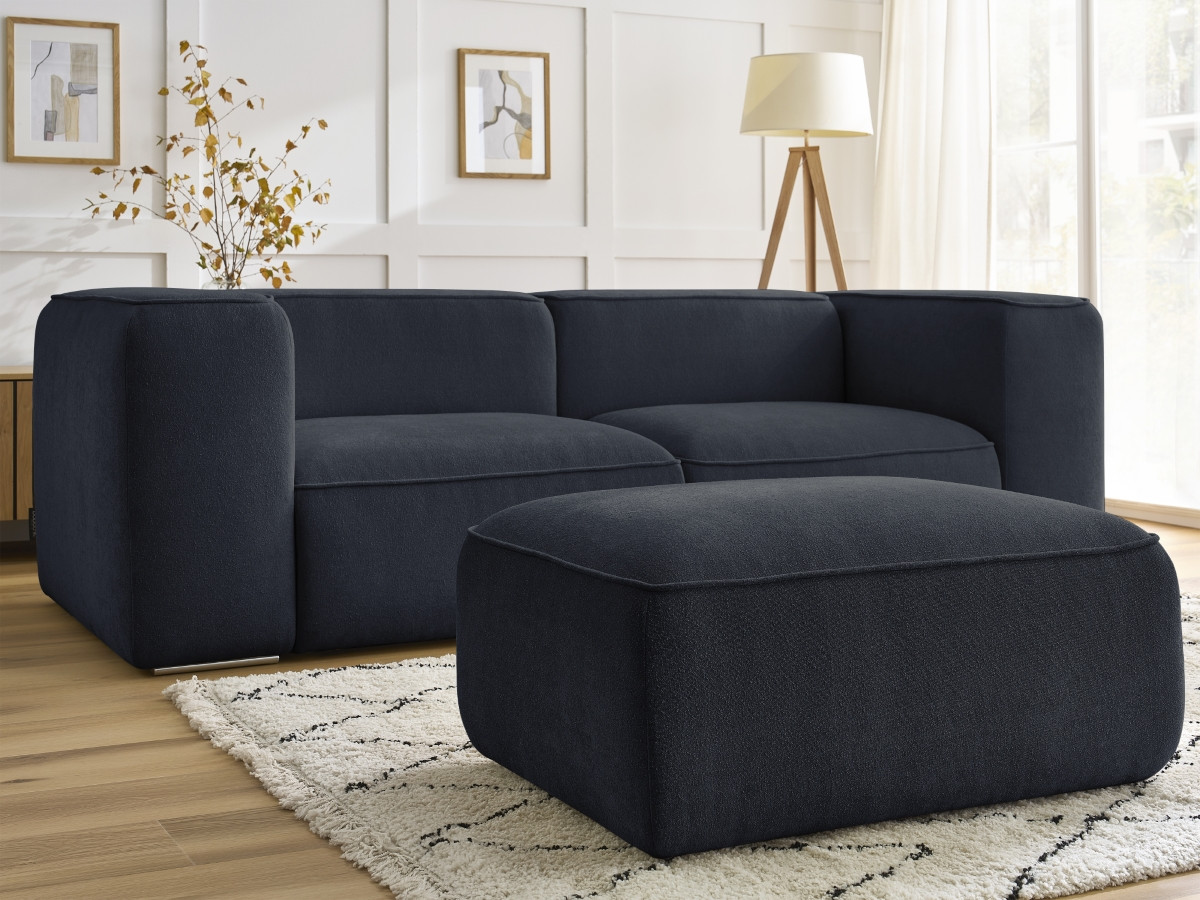 Canapé droit fixe 2 places ZEPHYR avec pouf