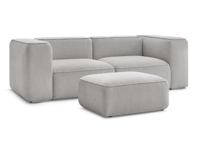 Canapé droit fixe 2 places ZEPHYR avec pouf