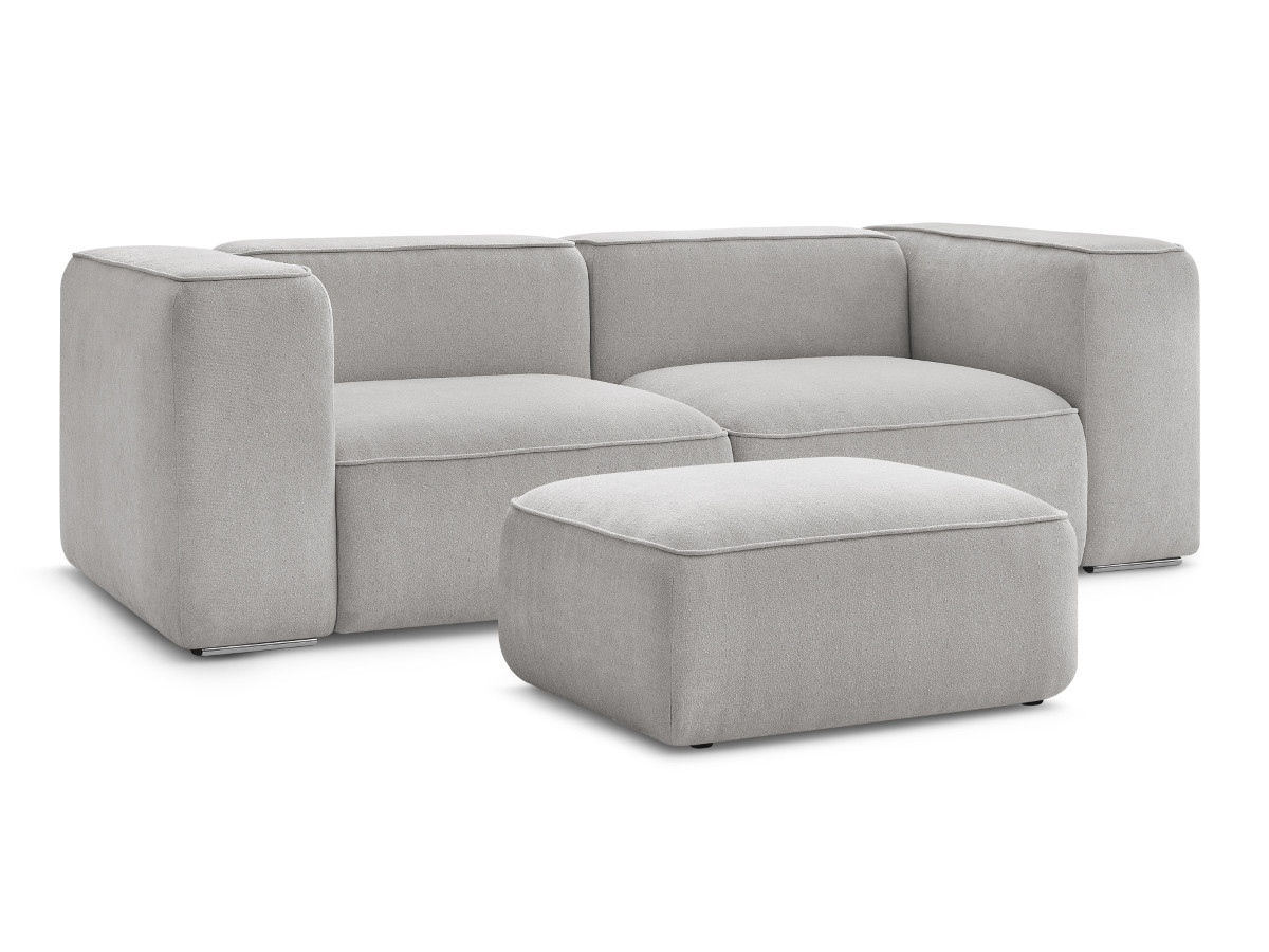 Canapé droit fixe 2 places ZEPHYR avec pouf