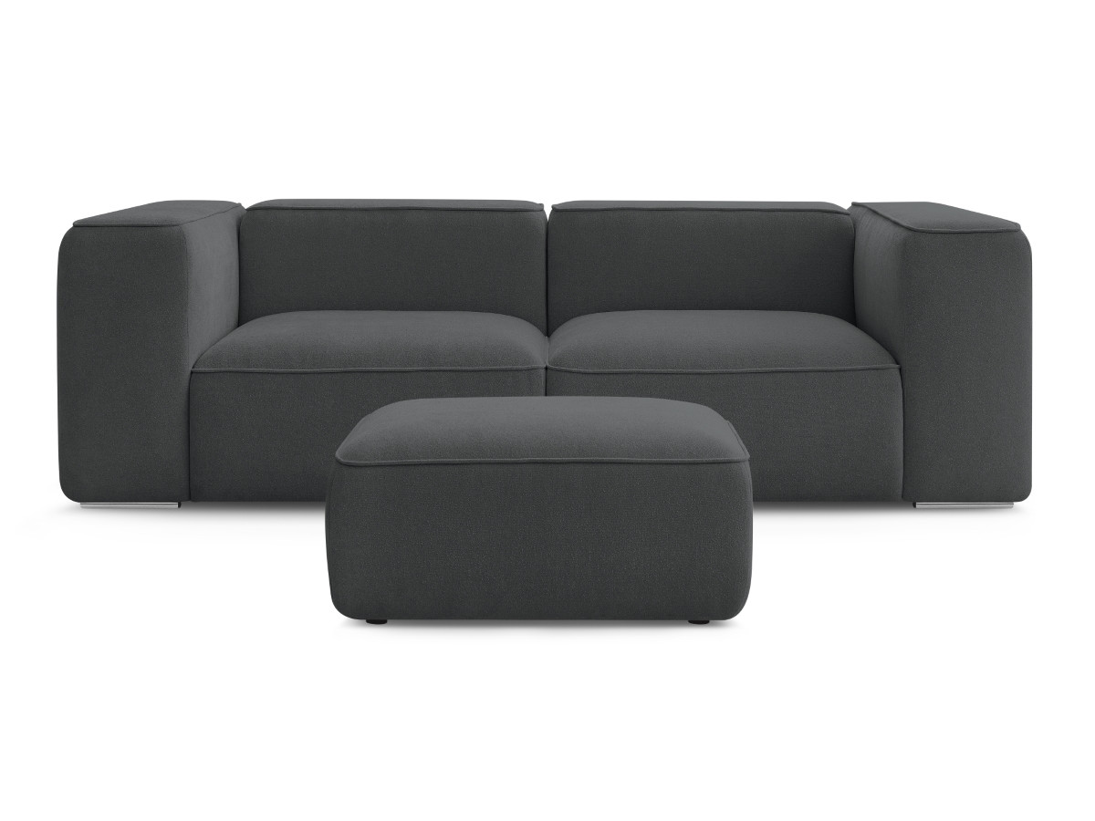 Canapé droit fixe 2 places ZEPHYR avec pouf