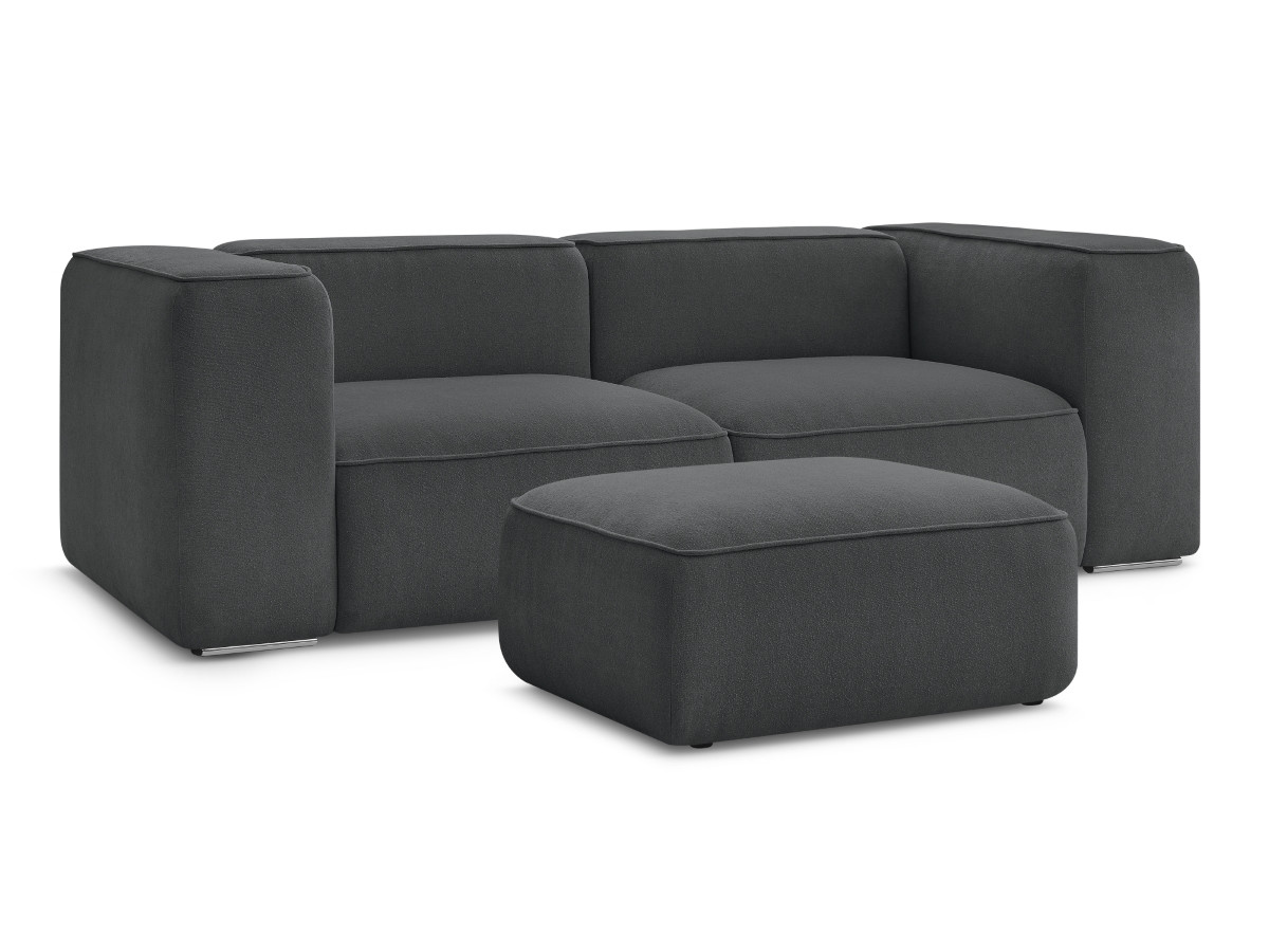 Canapé droit fixe 2 places ZEPHYR avec pouf