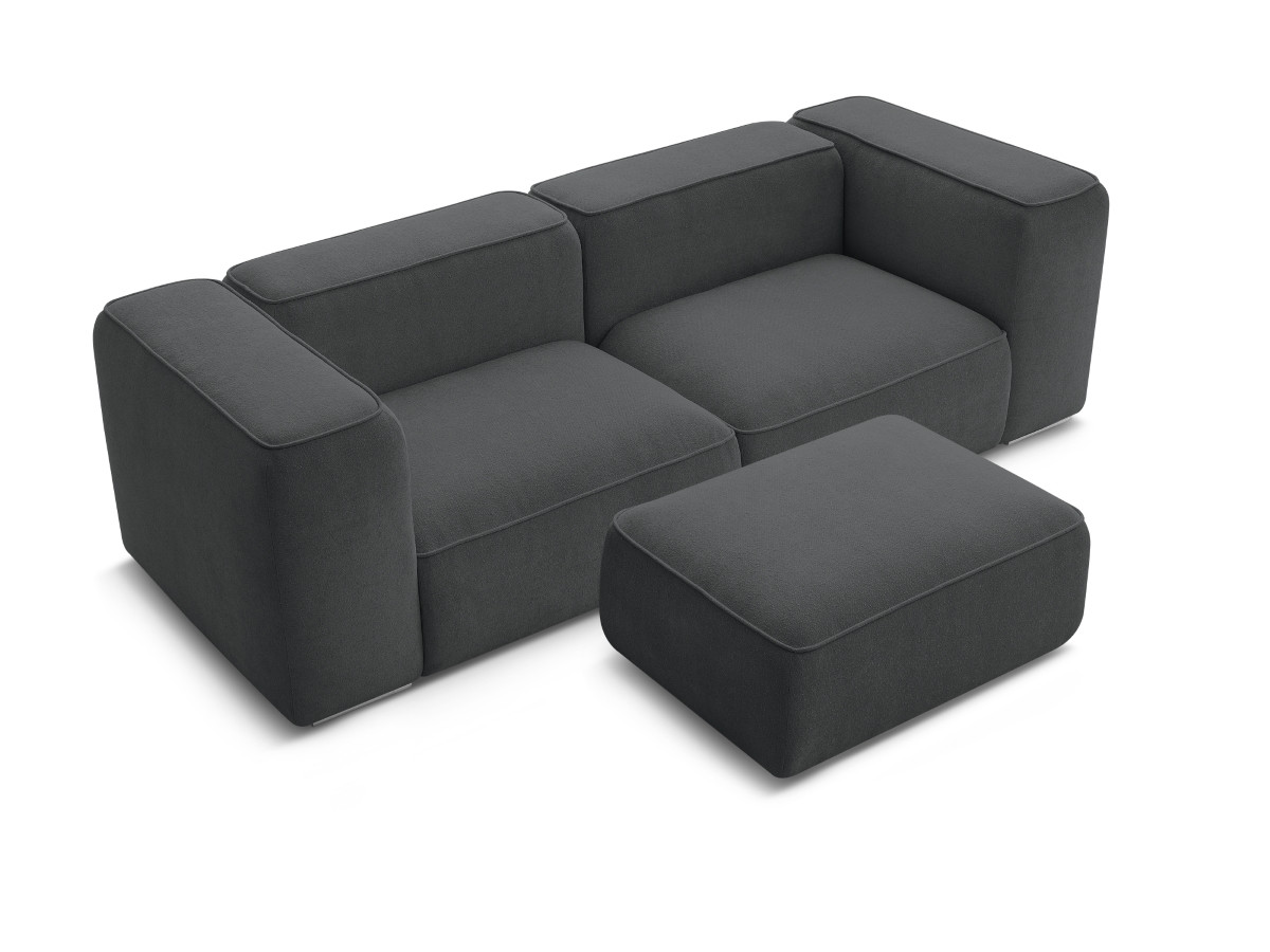 Canapé droit fixe 2 places ZEPHYR avec pouf