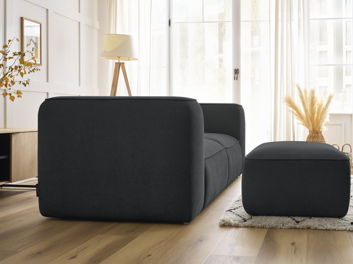 Canapé droit fixe 2 places ZEPHYR avec pouf