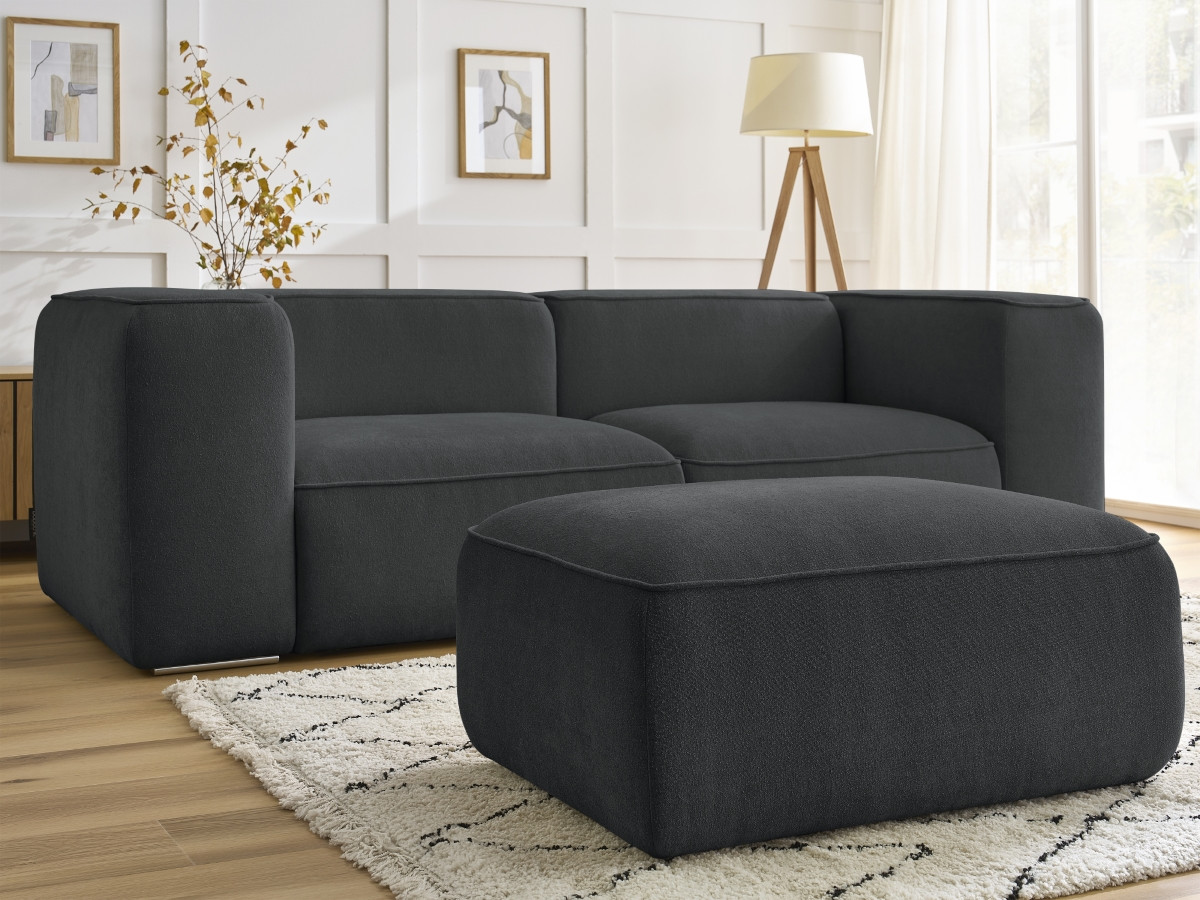 Canapé droit fixe 2 places ZEPHYR avec pouf