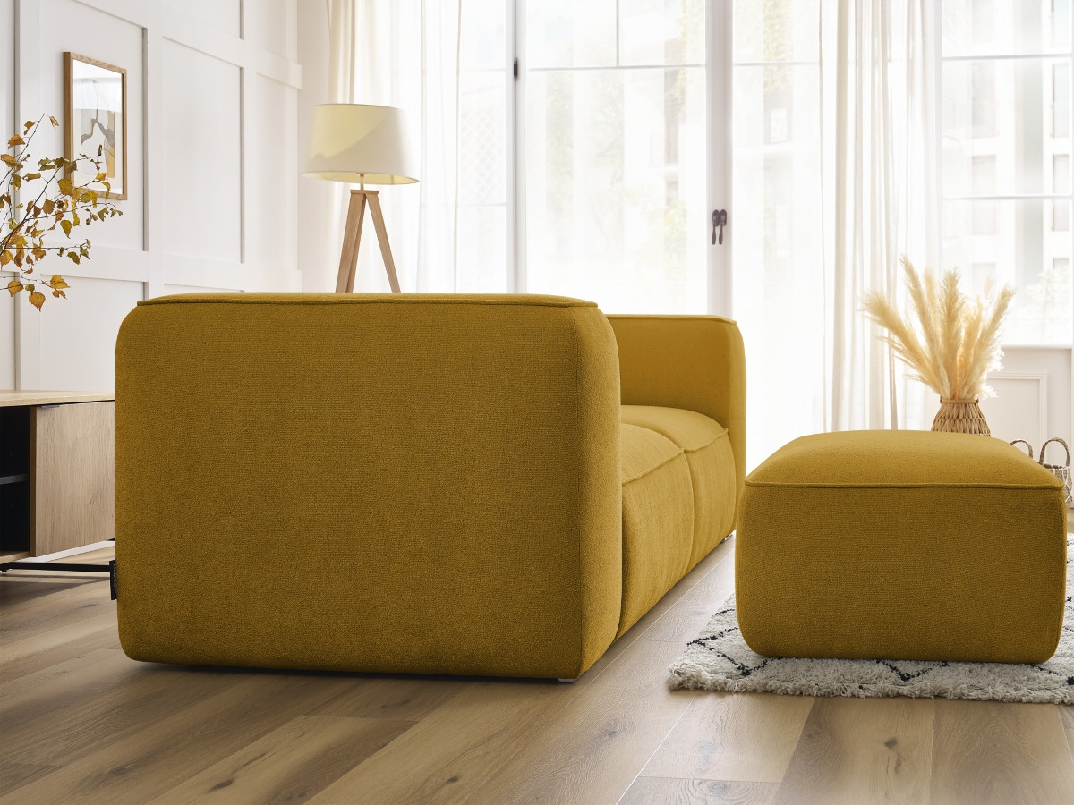 Canapé droit fixe 2 places ZEPHYR avec pouf