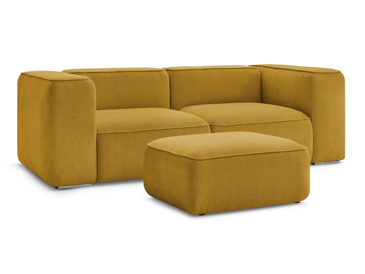 Canapé droit fixe 2 places ZEPHYR avec pouf